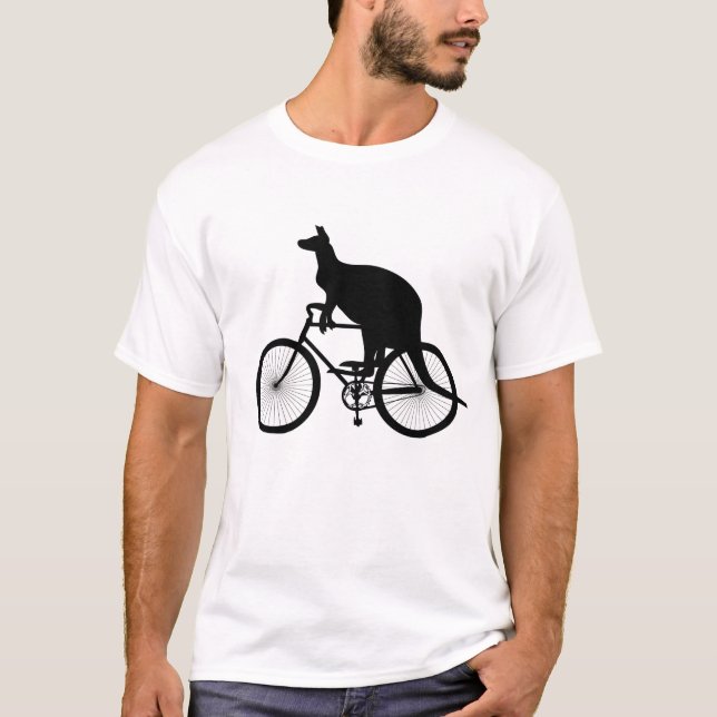 Kangaroo riding bicycle T-Shirt (Front)