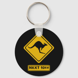 kangaroo road sign key ring