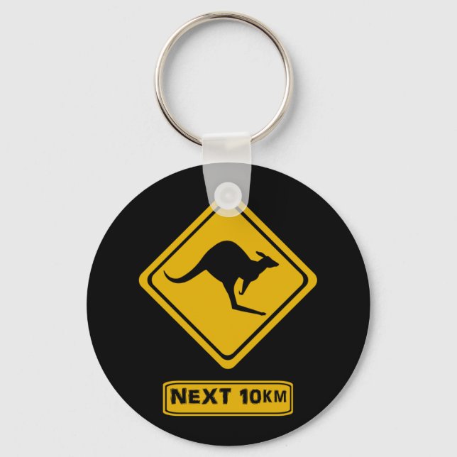 kangaroo road sign key ring (Front)