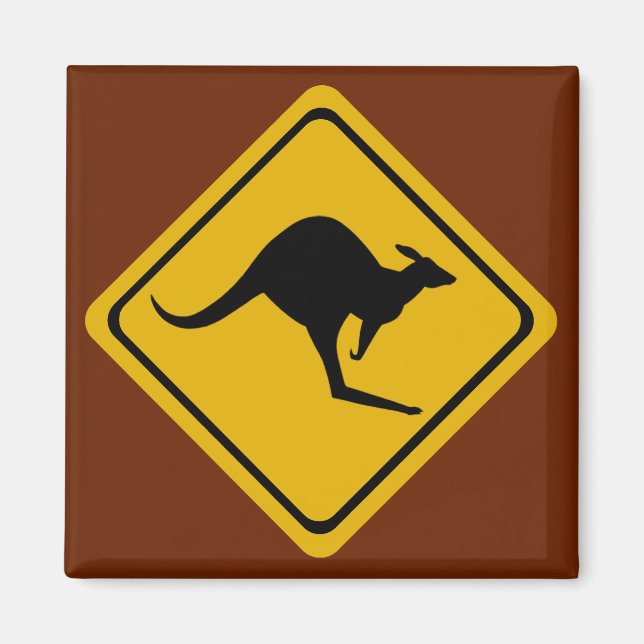 kangaroo road sign magnet (Front)
