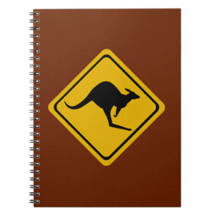 kangaroo road sign notebook