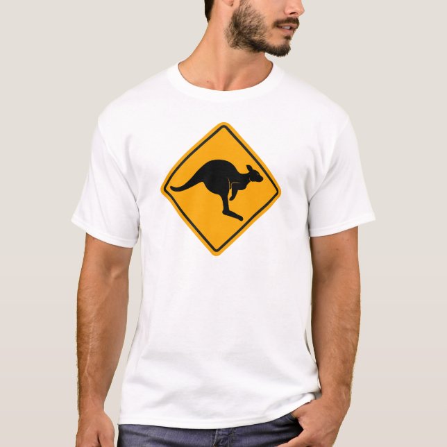 Kangaroo Road Sign T-Shirt (Front)