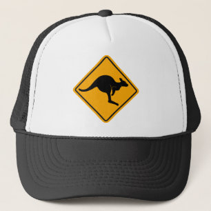 Kangaroo Road Sign Trucker Hat