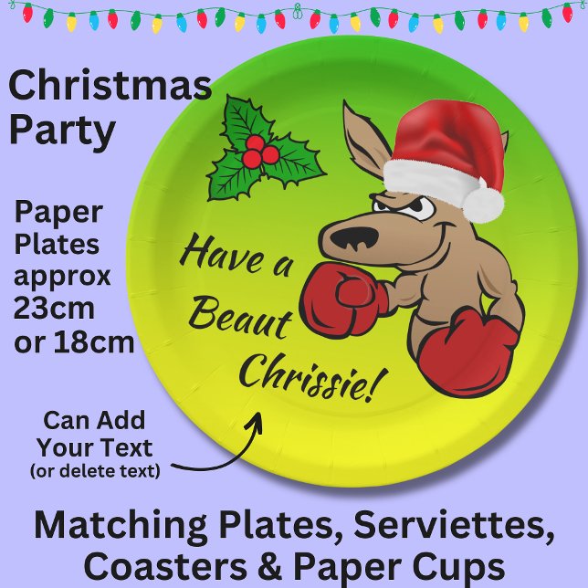 Kangaroo Santa 9" Australian Christmas Party  Paper Plate (Creator Uploaded)