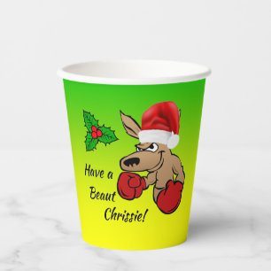 Kangaroo Santa  Australian Christmas Party  Paper Cups