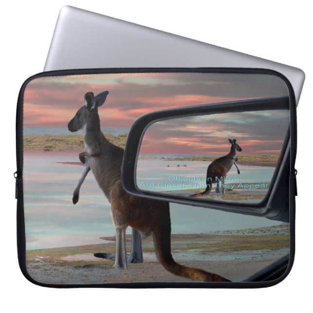 Kangaroo Sea Breezes Illusion Art, Laptop Sleeve (Front)