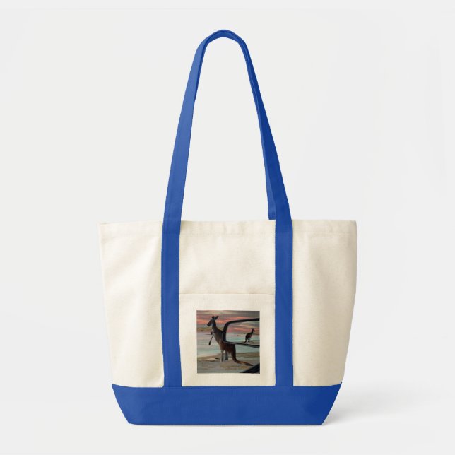 Kangaroo Seaside Breezes Illusion Art, Tote Bag (Front)