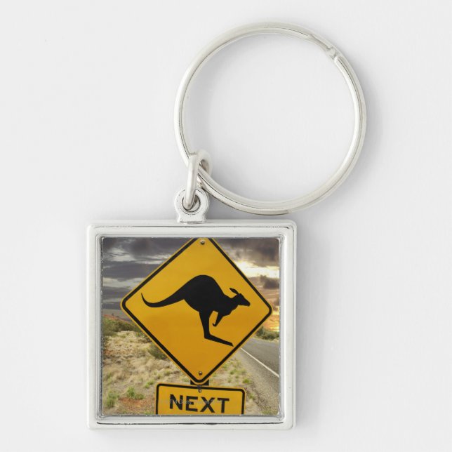 Kangaroo sign, Australia Key Ring (Front)