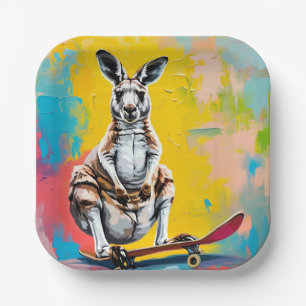 Kangaroo skate paper plate