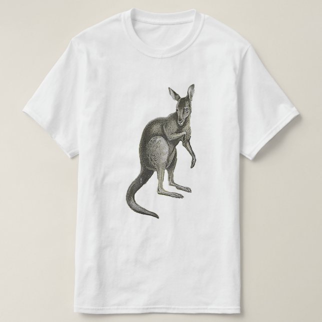 Kangaroo Sketch Design Graphic Tee Shirt (Design Front)