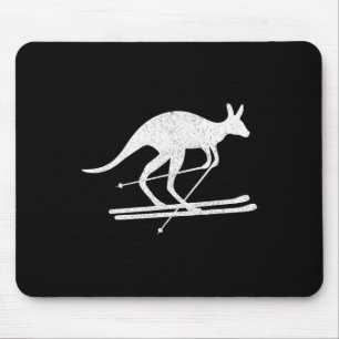 Kangaroo Skiing Fun Winter Sports Australia Travel Mouse Pad
