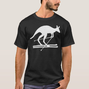 Kangaroo Skiing Fun Winter Sports Australia Travel T-Shirt