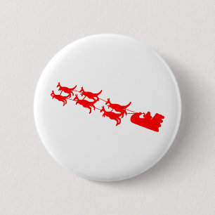 Kangaroo Sleigh 6 Cm Round Badge