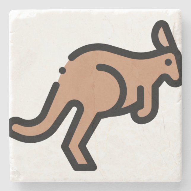 Kangaroo Stone Coaster (Front)