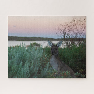 Kangaroo Sunset at the Lake Australia, 520 pieces Jigsaw Puzzle