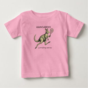 Kangaroo Tennis Player-Funny Animal Art Baby T-Shirt