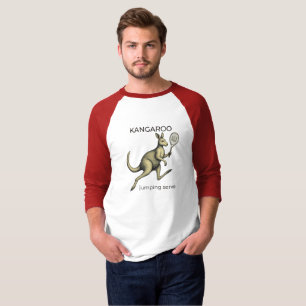 Kangaroo Tennis Player-Funny Animal Art T-Shirt