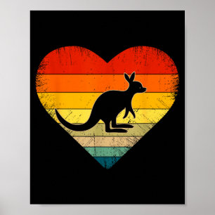 Kangaroo Themed Graphic For Men Women Funny Valent Poster