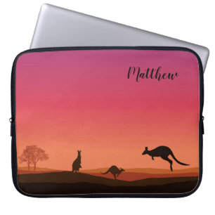 Kangaroo Themed Personalised Laptop Cover Sleeve