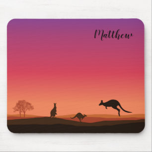 Kangaroo Themed Personalised Mouse Pad