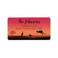 Kangaroo Themed Return Address Labels
