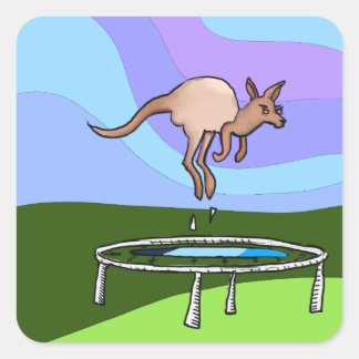 Kangaroo Trampoline Square Sticker