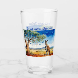 Kangaroo under gumtree with Christmas baubles Glass