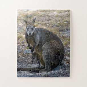 Kangaroo Wallaby and Baby Joey Easy Kids Jigsaw Puzzle