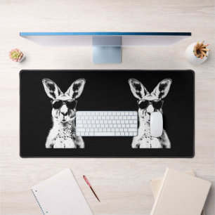 Kangaroo Wearing Sunglasses Funny Animal Australia Desk Mat