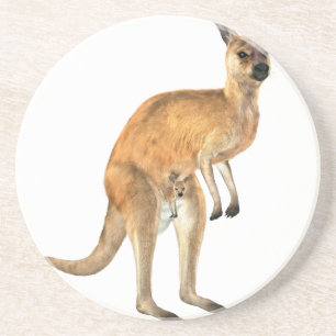 Kangaroo with Baby Joey Coaster