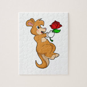 Kangaroo with Flower Jigsaw Puzzle