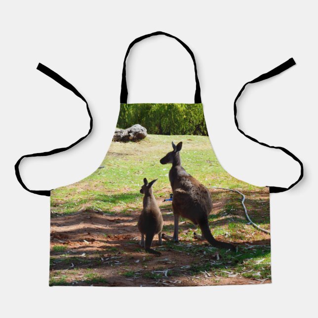 Kangaroo With Her Joey, Kids Full Print Apron (Front)