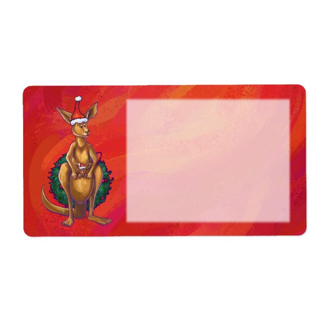 Kangaroo Xmas On Red (Front)