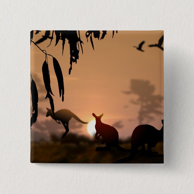 Kangaroos 15 Cm Square Badge (Front)