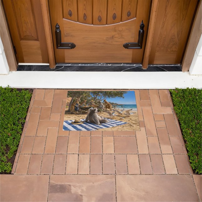 Kangaroos Beach BBQ Doormat (Outdoor)