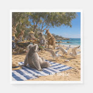  Kangaroos Beach BBQ Napkin