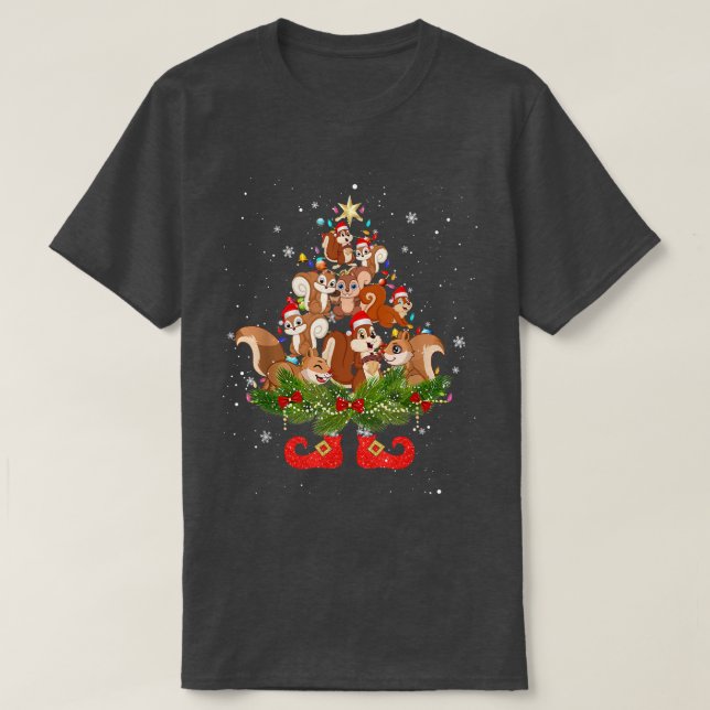 Kangaroos Christmas Tree Lights Funny Santa Hat Lo T-Shirt (Design Front)
