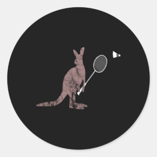 Kangaroos Dminton Australia Marsupials Bouncing Classic Round Sticker