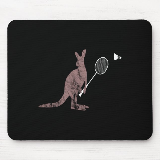 Kangaroos Dminton Australia Marsupials Bouncing  Mouse Pad (Front)