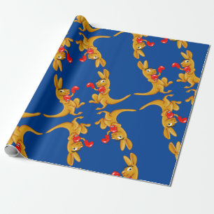 Kangaroos in Boxing Gloves Wrapping Paper