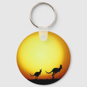 Kangaroos in the Australian Outback Key Ring