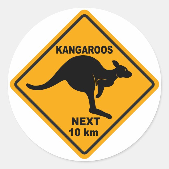 Kangaroos Next 10 km Classic Round Sticker (Front)