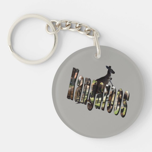 Kangaroos Picture Logo With Kangaroo, Key Ring (Front)
