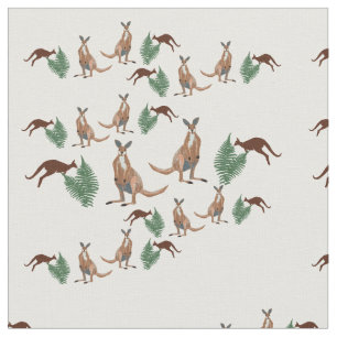 Kangaroos Wildlife Art Fabric