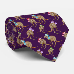 Kangaroos with Santa Hats Tie