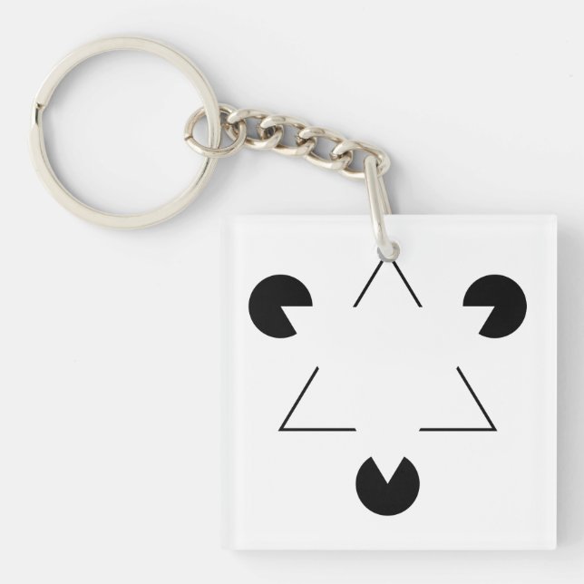 Kanizsa triangle key ring (Front)