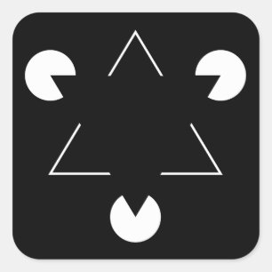 Kanizsa triangle square sticker