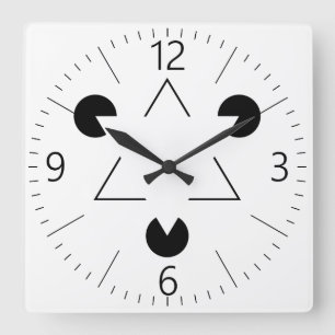 Kanizsa triangle square wall clock