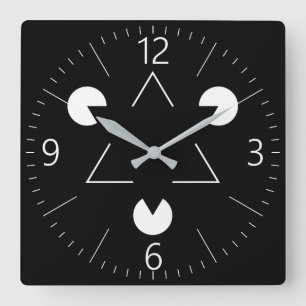 Kanizsa triangle square wall clock
