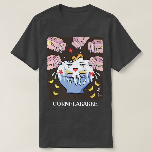 Kanji Anime Banana Milk Cornflakke Japan naughty T-Shirt (Design Front)